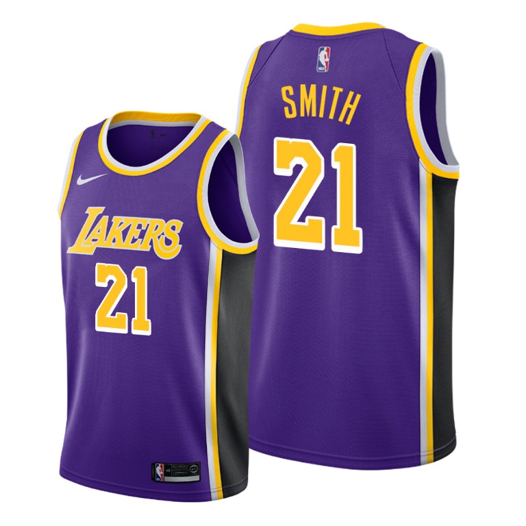 Men's Los Angeles Lakers J.R. Smith #21 NBA 2020 Draft Statement Edition Purple Basketball Jersey TNF5783QB
